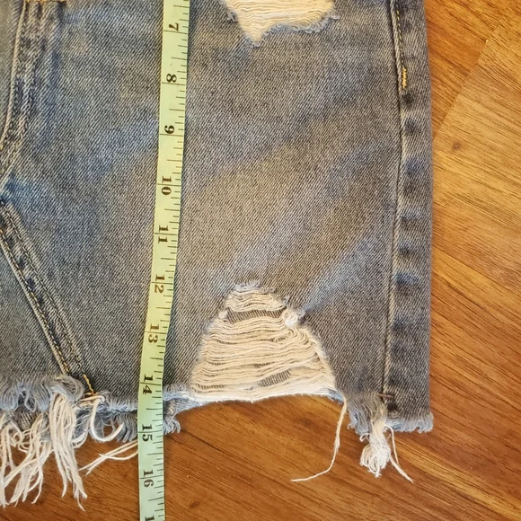 Hollister Jean Skirt Size 0 Ultra High-Rise Distressed - Picture 4 of 5